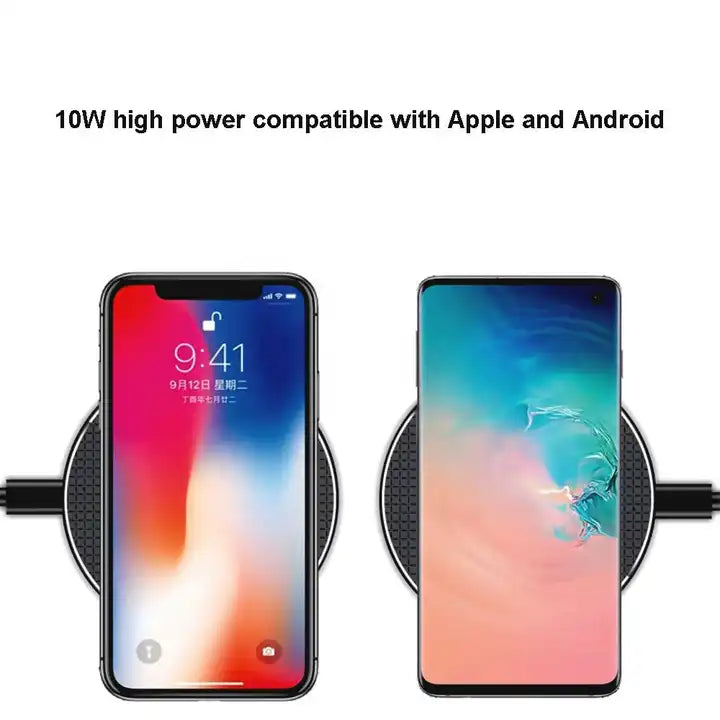 cargador inalámbrico sobre iPhone y Android 10W alto poder compatible con ambos OS