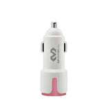 cargador para auto marca miccell vq-c02 color blanco con rosa