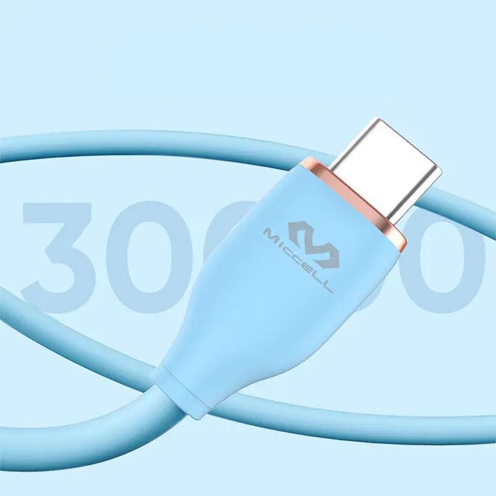 cable data PD resistente color azul marca Miccell
