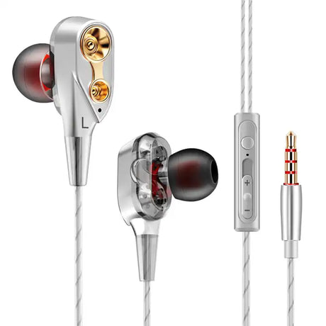 audífono con cable 3.5mm in ear 4 núcleos vq-h08 miccell color blanco