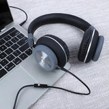 audífonos azules bonitos conectado a laptop cable 3.5 mm (vq-sh03 Miccell)