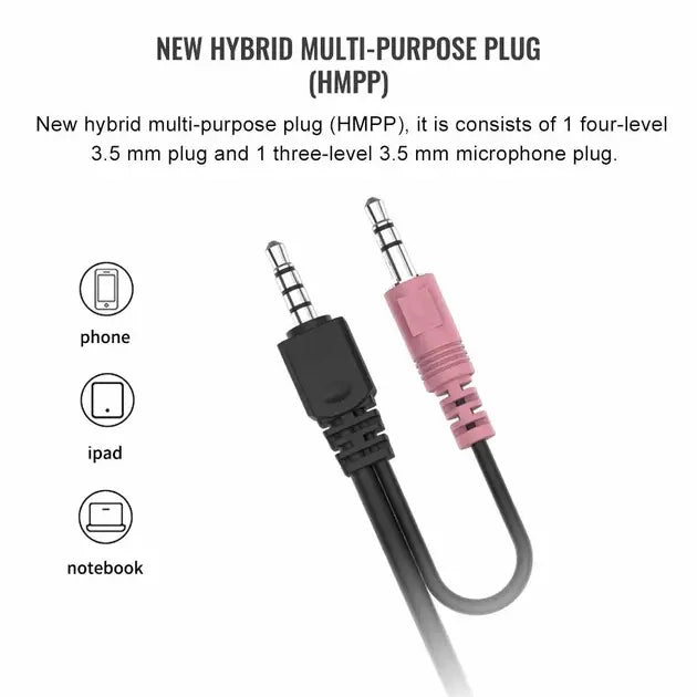 cascos plug hibrido multi propósito miccell para iPhone iPad Laptop VQ-M802 Miccell